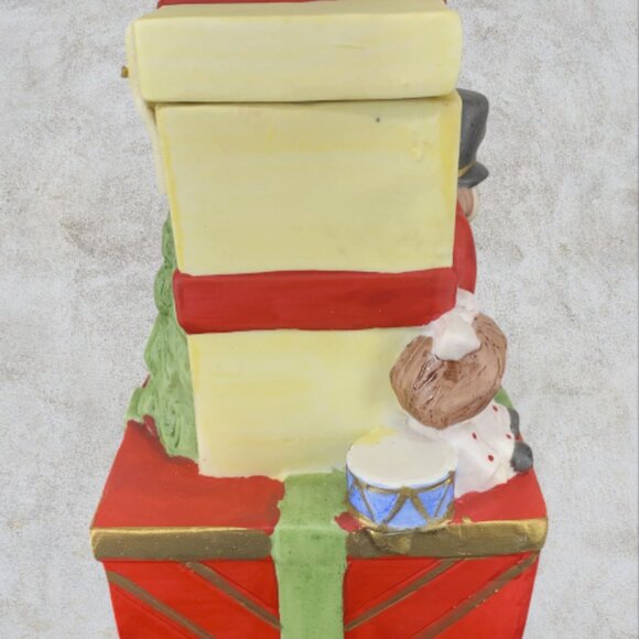 CHRISTMAS GIFT MUSIC BOX -- Vintage, Musical/Movement, Teddy Bear Rises fr. Gift - Picture 6 of 9